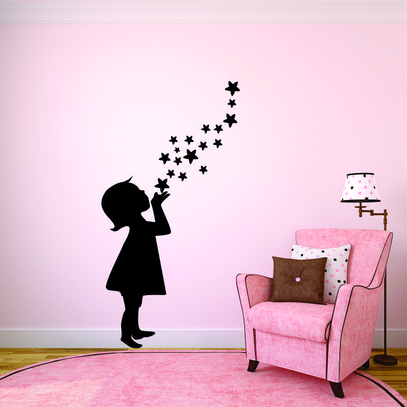 Menina com as estrelas - 52 x 130cm