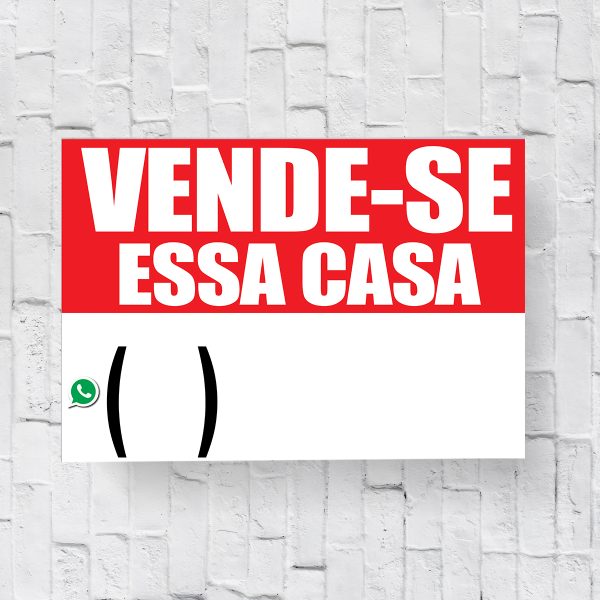 Placa de Sinalização PVC Venda de Imóvel Vende-se essa Casa - Imagem 3