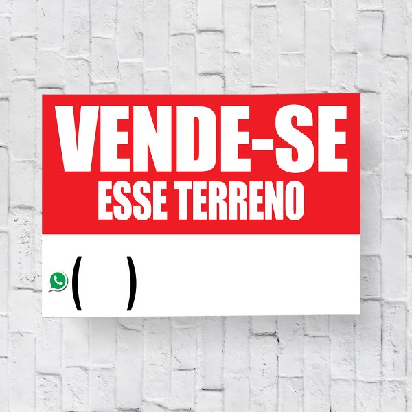 Placa de Sinalização em PVC Vende-se esse Terreno - Imagem 2
